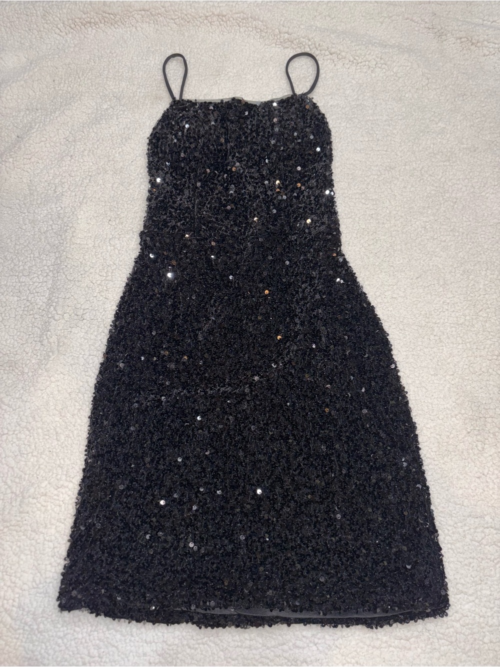 Venlian Black Sequin Mini Dress Small